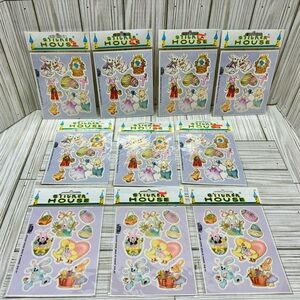 Vintage Easter Foil Stickers Sticker House Taiwan Lot of 10 Single Sheets New